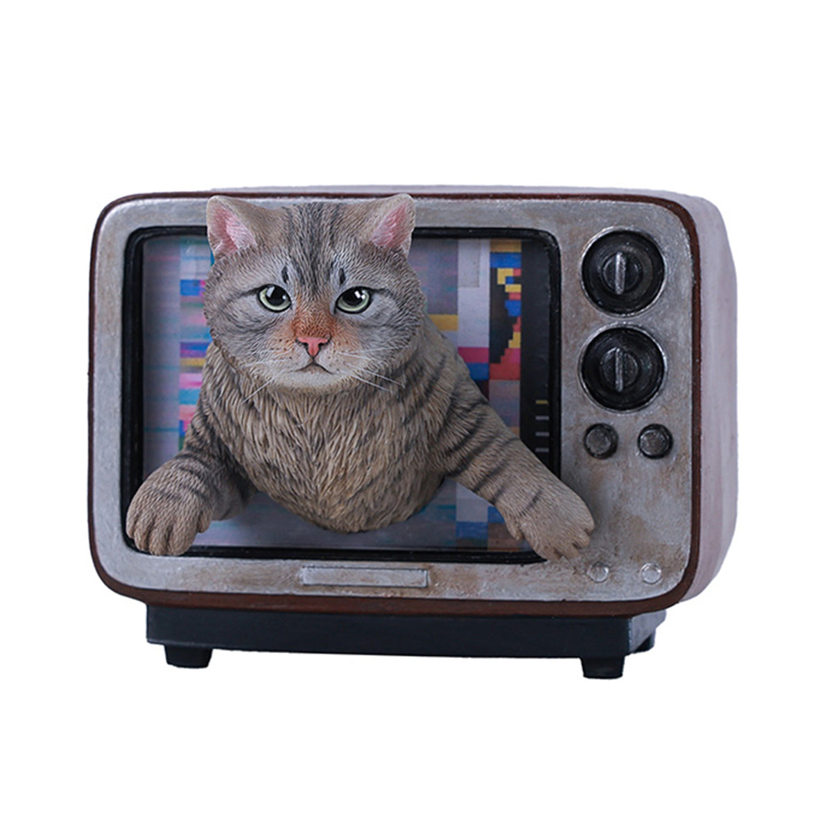 JXK Channel Cat Static Expertly Hand-Painted Lifelike Animal Figurine