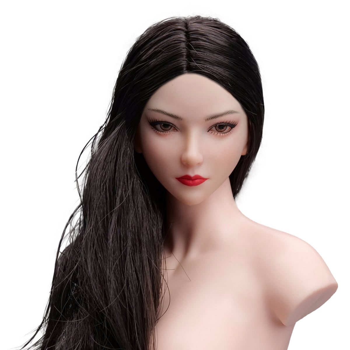 Figura de cabeza de YMTOYS a escala 1/6: Cabeza de mujer asiática - Koi joven, ojos móviles, miniatura de 30 cm