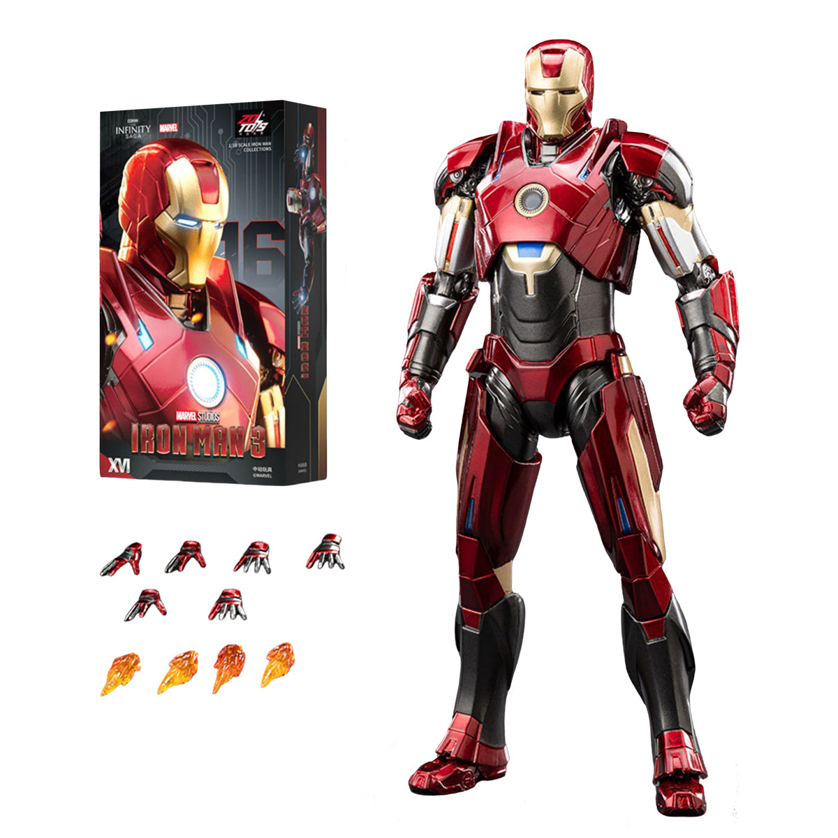 Figuras de acción de Iron Men MK16 de ZD Toys, versión no luminosa