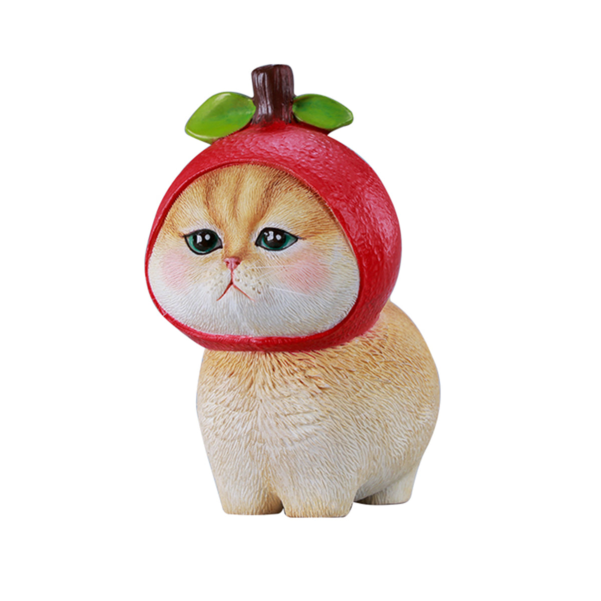 JXK Pawpple Cat Static Expertly Hand-Painted Lifelike Animal Figurine