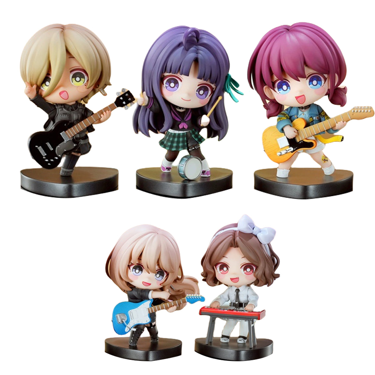 DAYU, Girls Band Cry: ISERI NINA/SUBARU AWA/KAWARAGI MOMOKA/EBIZUKA TOMO/RUPA, Q Version, Art Anime Chibi Figurine Statue