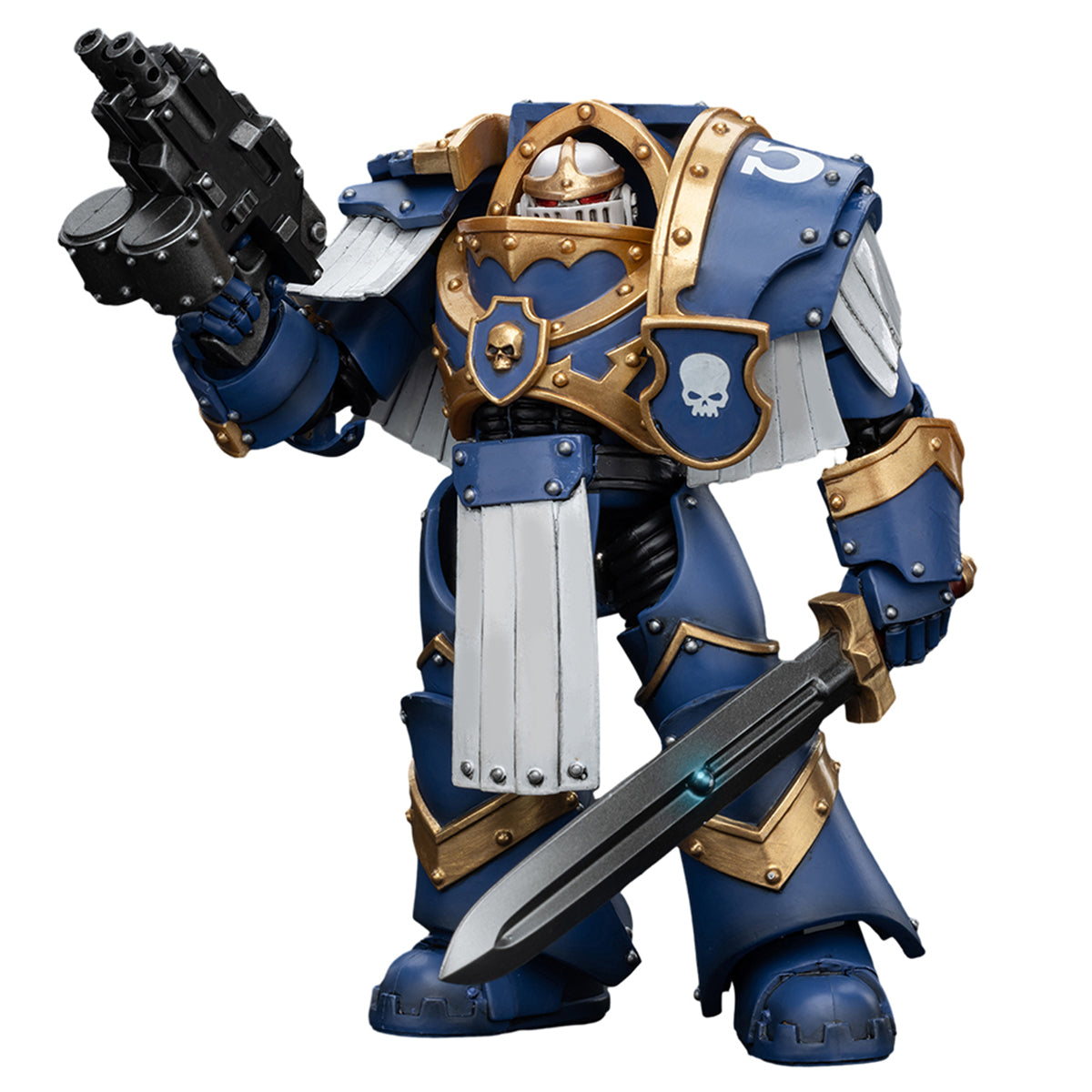 (Only Shipped to the US) JOYTOY Warhammer The Horus Heresy Series, Ultramarines Cataphractii Terminator Squad: Sergeant with Power Sword, 1/18 Scale Collectible Action Figure JT6953