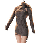 JIAOUDOLL Ruched Post-Apocalyptic Style Long Dress JO25X-05 Doll Clothes Accessory Fit 1/6 Scale 12-inches Figure