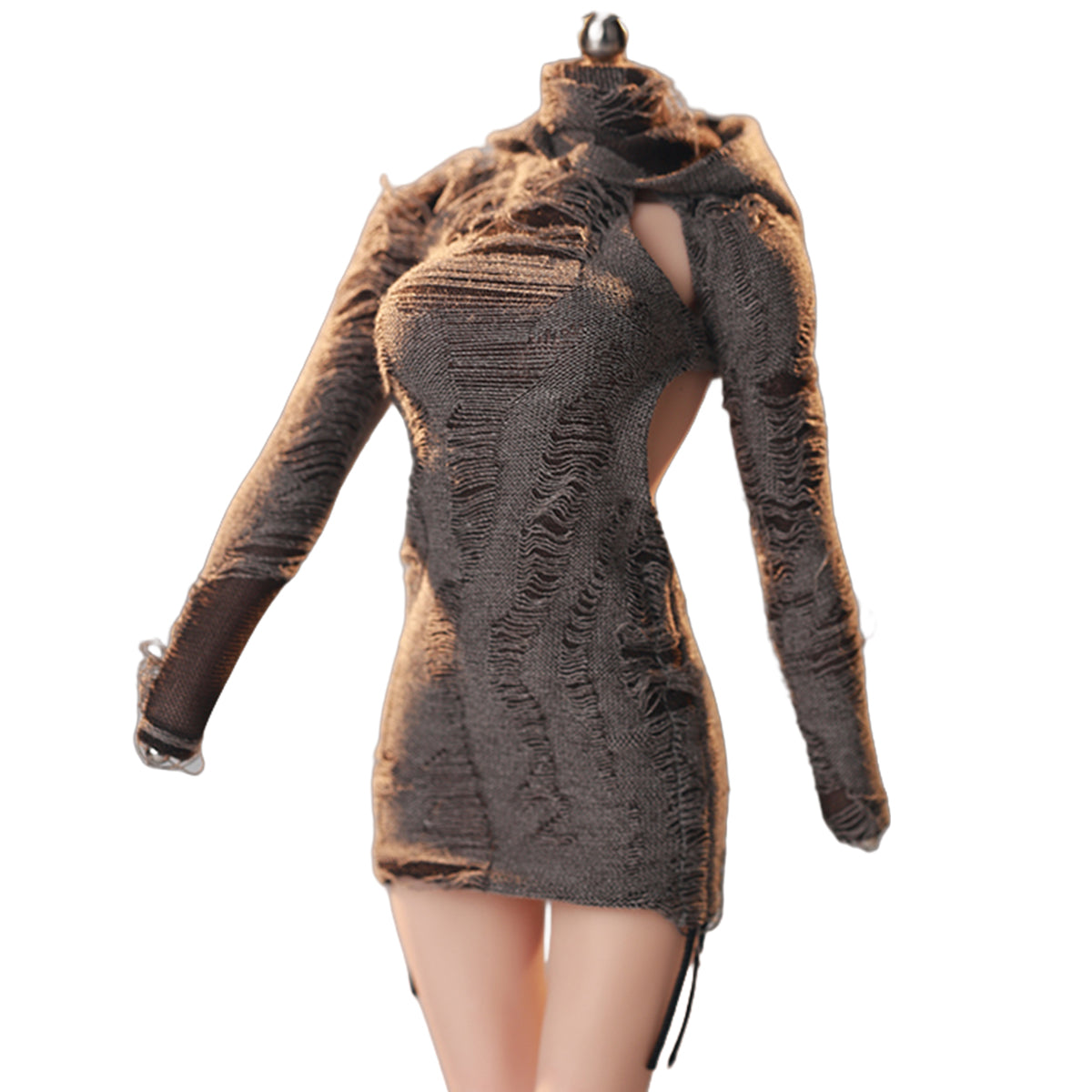 JIAOUDOLL Ruched Post-Apocalyptic Style Long Dress JO25X-05 Doll Clothes Accessory Fit 1/6 Scale 12-inches Figure