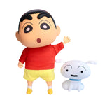 IO CREATIONS Crayon Shin-chan QQ Bouncy Series, Touru Kazama & Nohara Shinnosuke, Movable Soft Vinyl Dress-Up Action Figures