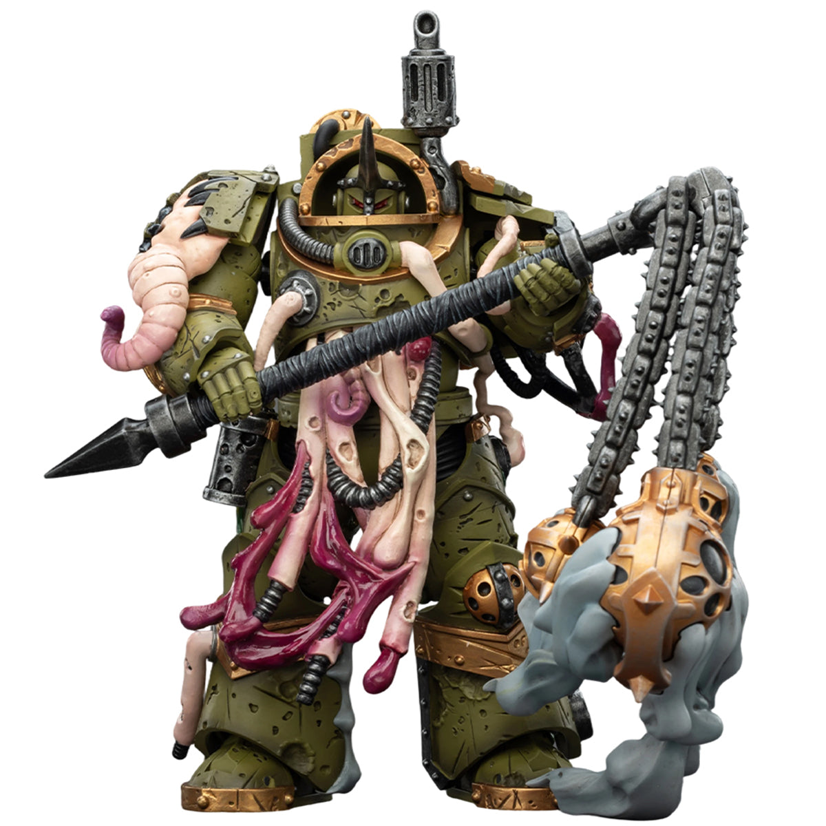 JOYTOY Warhammer Death Guard Blightlord Terminator & Plague Marine Icon bearer with Boltgun and Plague knife 1/18 Scale Action Figure