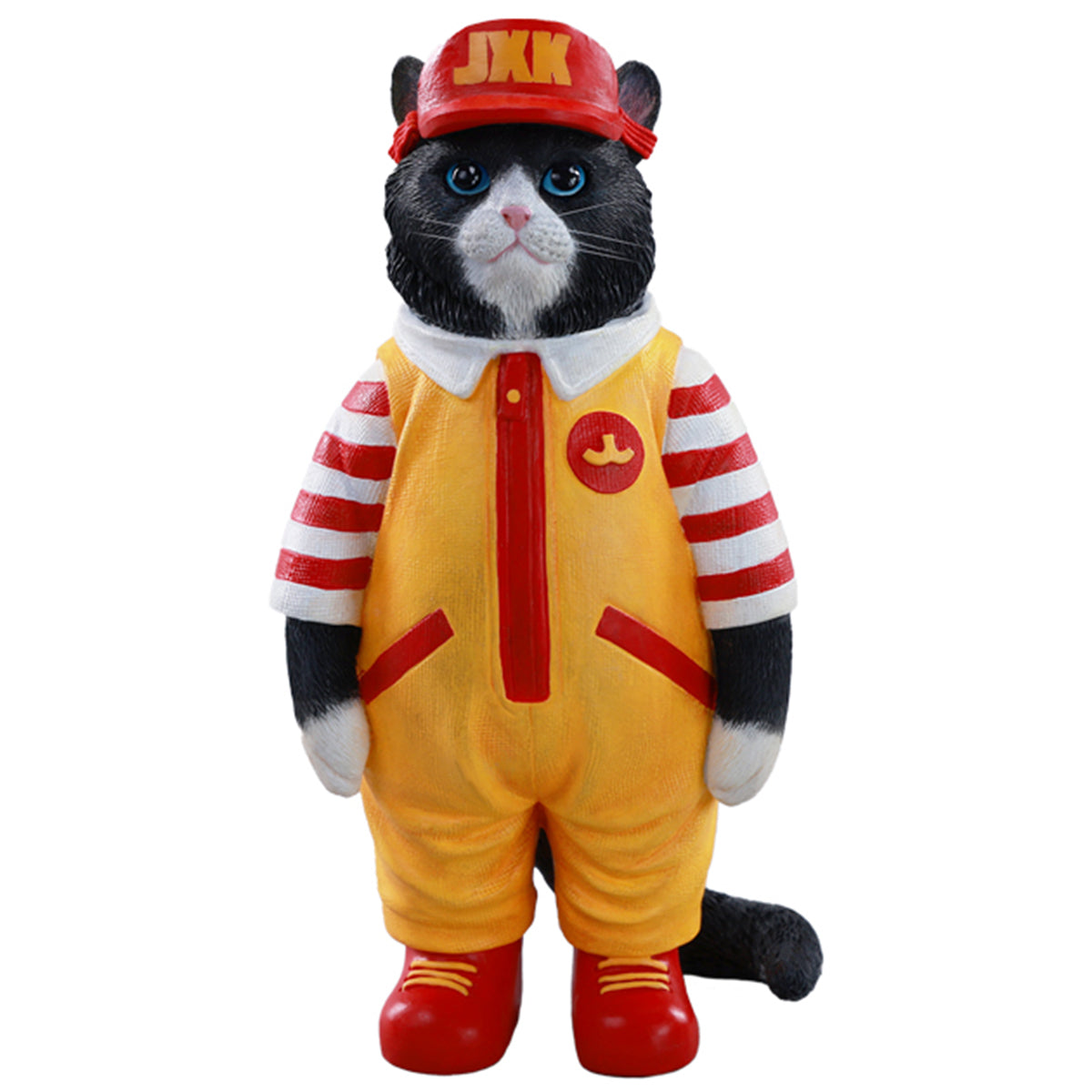 JXK Clown Cat Static Expertly Hand-Painted Lifelike Animal Figurine