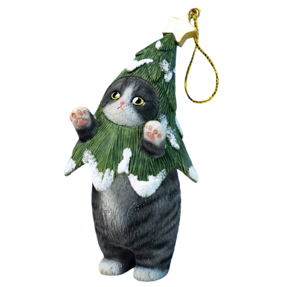 JXK Christmas Cat Tree Static Expertly Hand-Painted Lifelike Animal Figurine