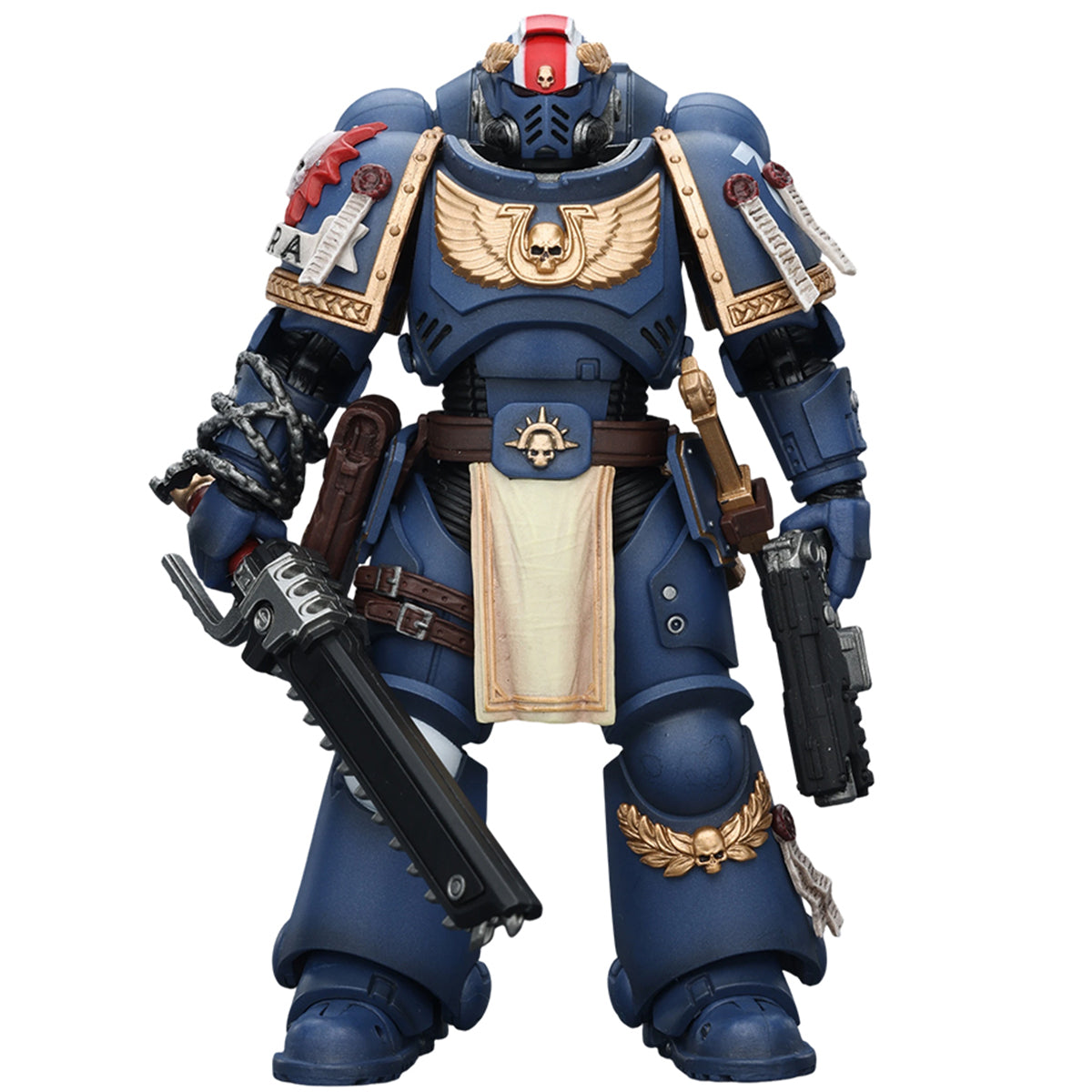 JOYTOY Warhammer Ultramarines Torvald with Power Sword Levantus with Power Sword Metaurus with Power Axe Titus with Laurels of Victory 1/18 Scale Action Figure