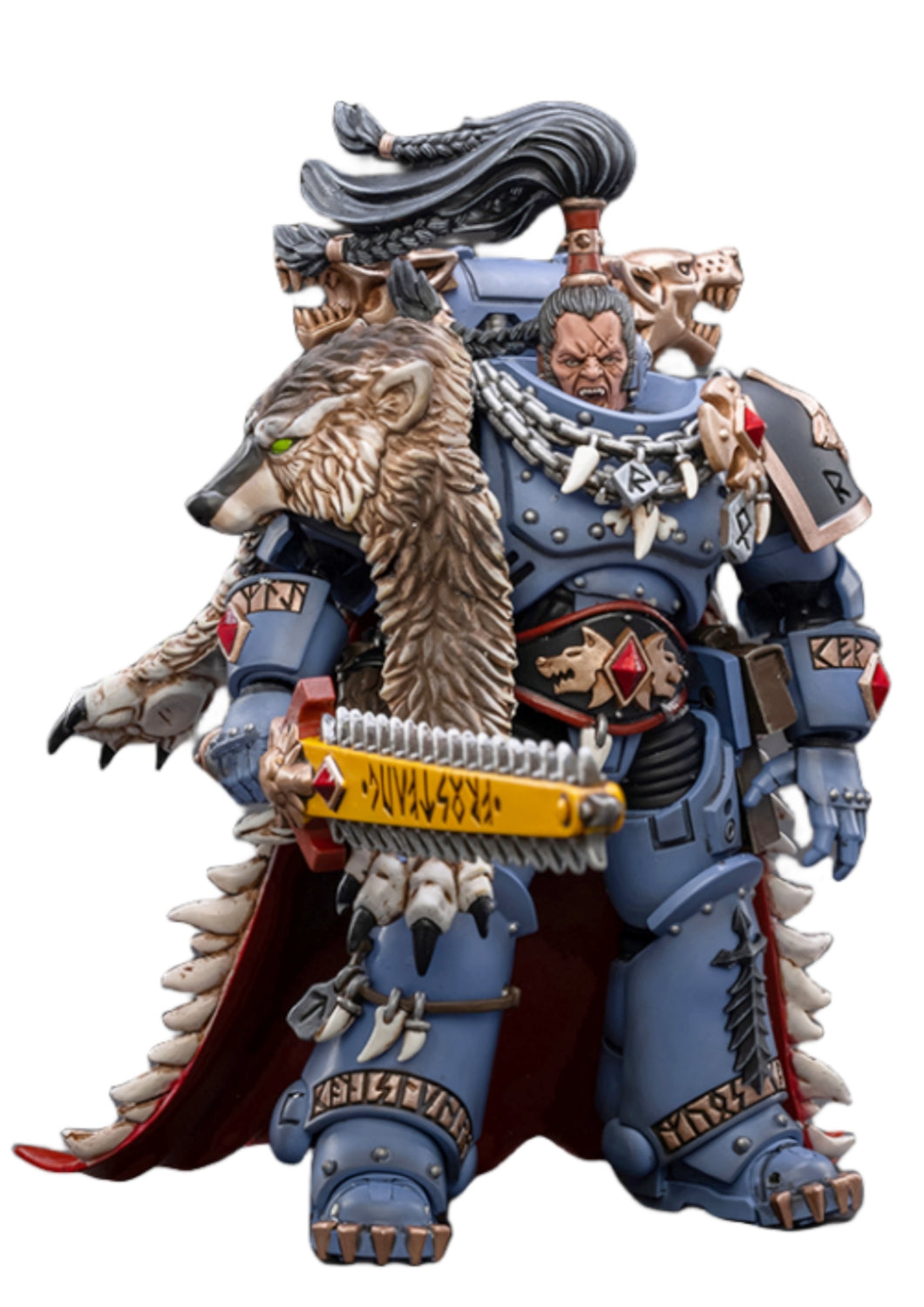 Figura coleccionable JoyToy de Warhammer 40K: Figuras de acción de Ragnar Melena Negra de los Lobos Espaciales
