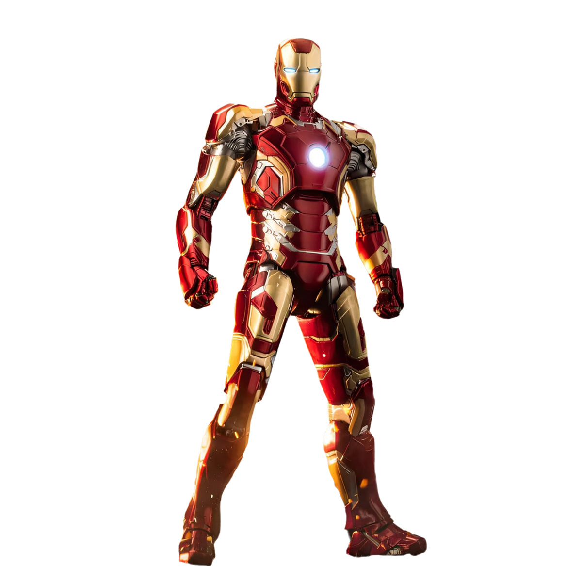 Figura de acción coleccionable de la serie aniversario de ZD Toys: Iron Man MK43, edición iluminada, miniatura a escala 1:10