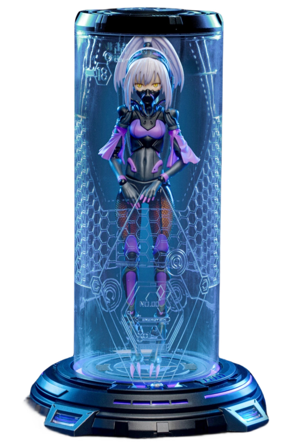 HiPlay 1/12 Scale Action Figure Accessory: Luminous Display Stand Model for 6-inch Miniature Collectible Figure Black KH-02B