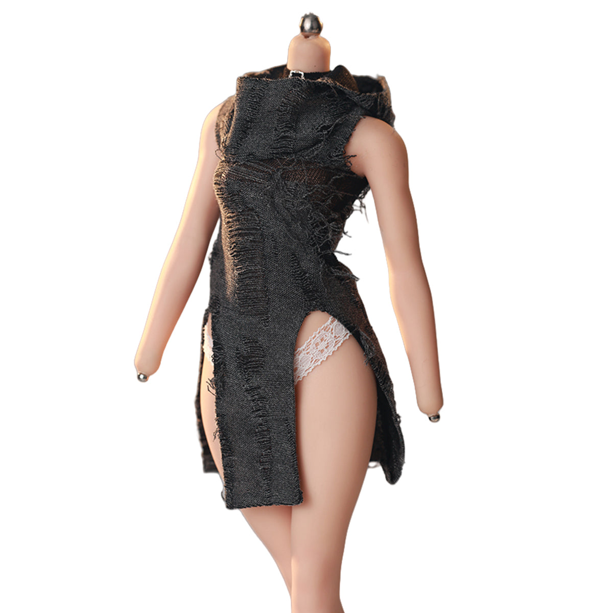 JIAOUDOLL Ruched Post-Apocalyptic Style Long Dress JO25X-04 Doll Clothes Accessory Fit 1/6 Scale 12-inches Figure