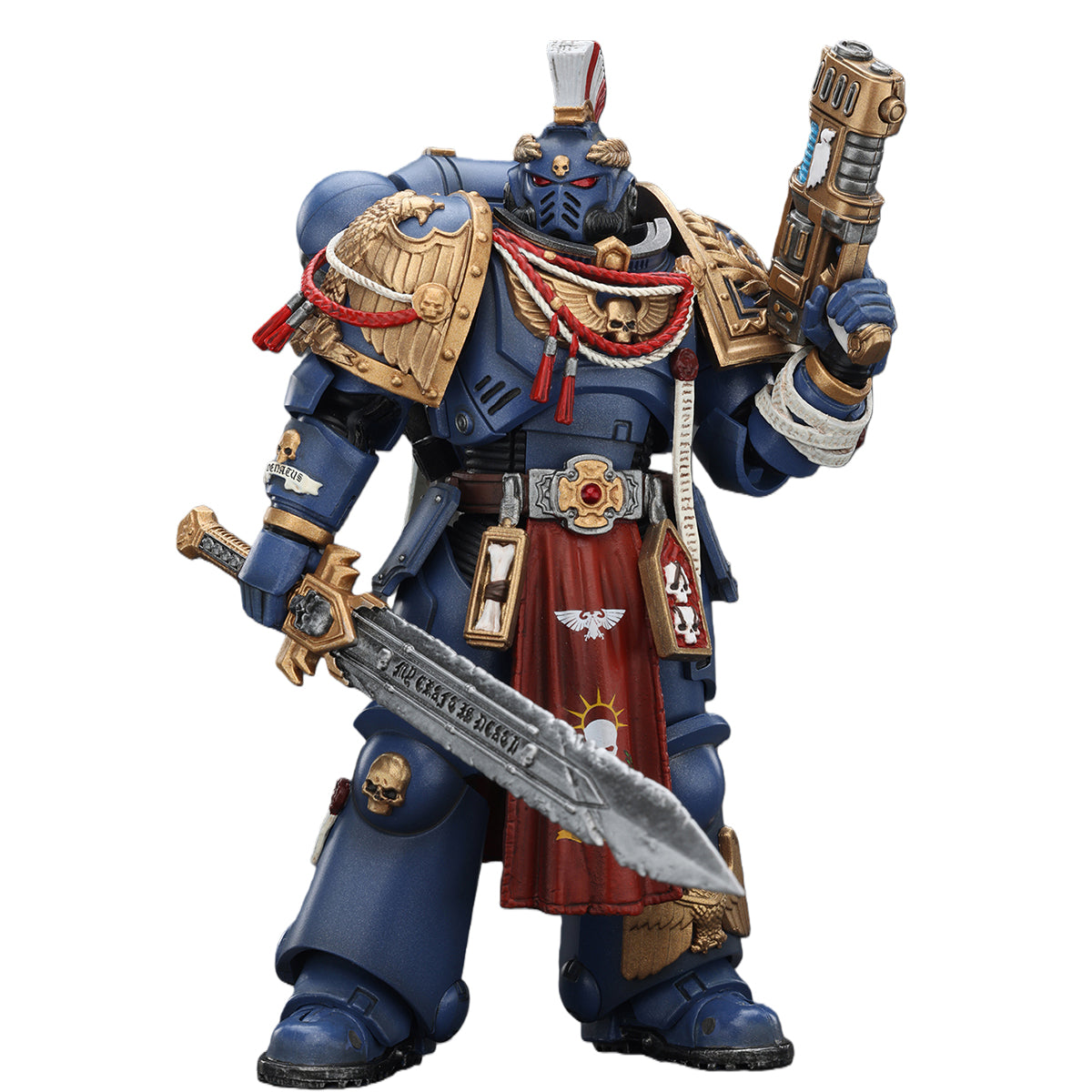 JOYTOY Ultramarines Relic Primus Armour with Plasma Pistol and Combat Blade & Ultramarines Heavy Artificer Armor with Relic Multi-Melta & Ultramarines Heavy Relic Primus Armor with Heavy Relic Bolt Rifle