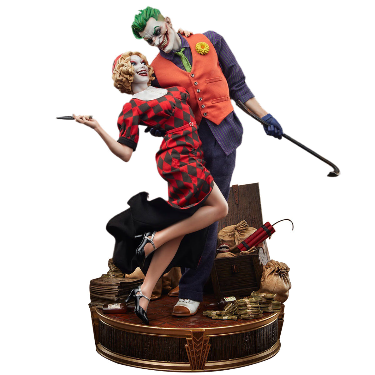 Figura coleccionable de Sideshow The Joker y Quinn