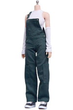 Cdtoys Female Figure Doll Clothes: Green Suspender Pants For Female 12-inch Action Figure