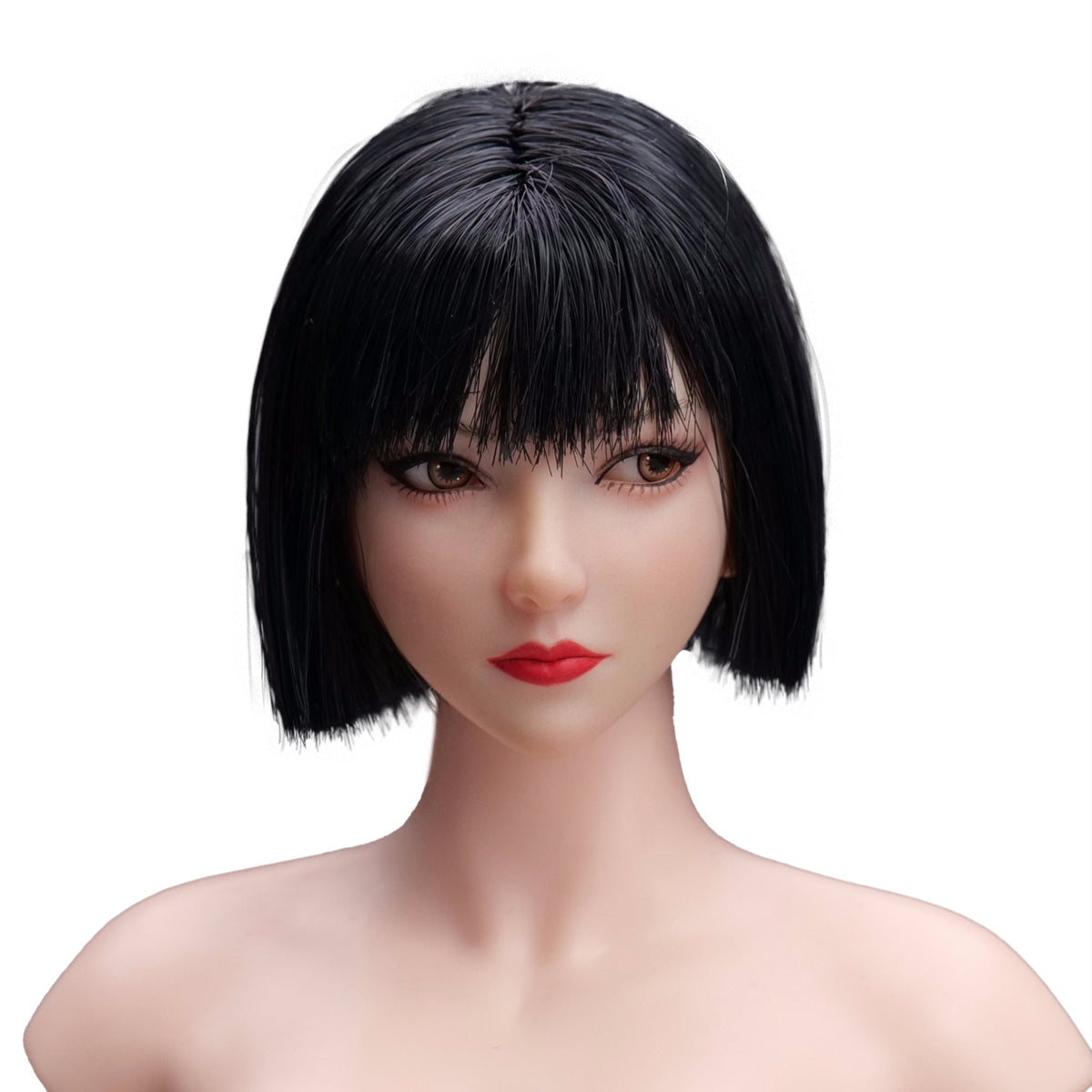 Figura de cabeza de YMTOYS a escala 1/6: Cabeza de mujer asiática - Koi joven, ojos móviles, miniatura de 30 cm