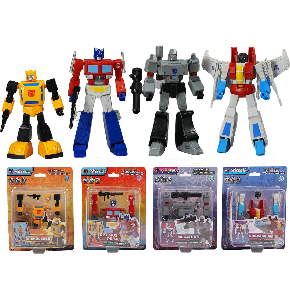 Yolopark Transformers G1 Animation BMK Optimus Prime Megatron Bumblebee Starscream Set Model Kit