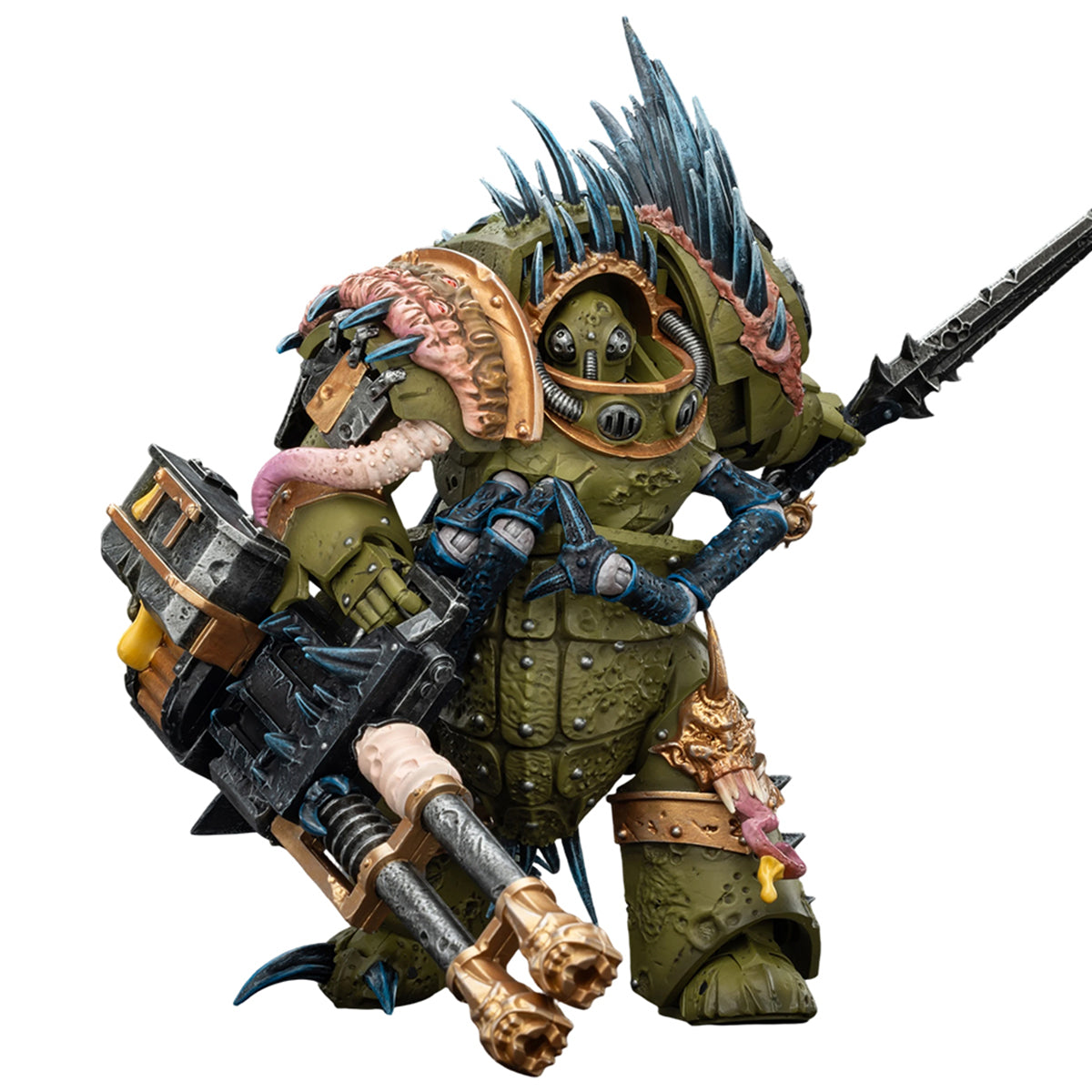 JOYTOY Warhammer Death Guard Blightlord Terminator & Plague Marine Icon bearer with Boltgun and Plague knife 1/18 Scale Action Figure