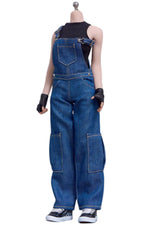 Cdtoys Female Figure Doll Clothes: Denim Suspender Jeans For Female 12-inch Action Figure