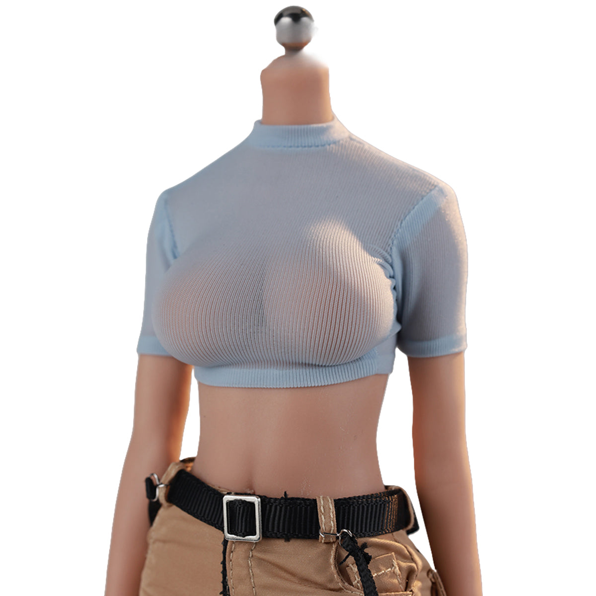 JIAOUDOLL Streetwear Female Cargo Pants + Belt & Short Sleeve T-Shirt Doll Clothes Accessory Fit 1/6 Scale 12-inches Action Figure