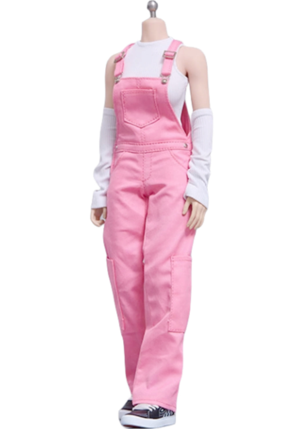 Ropa para muñecas Cdtoys: pantalones rosas con tirantes para figuras de acción femeninas de 30 cm