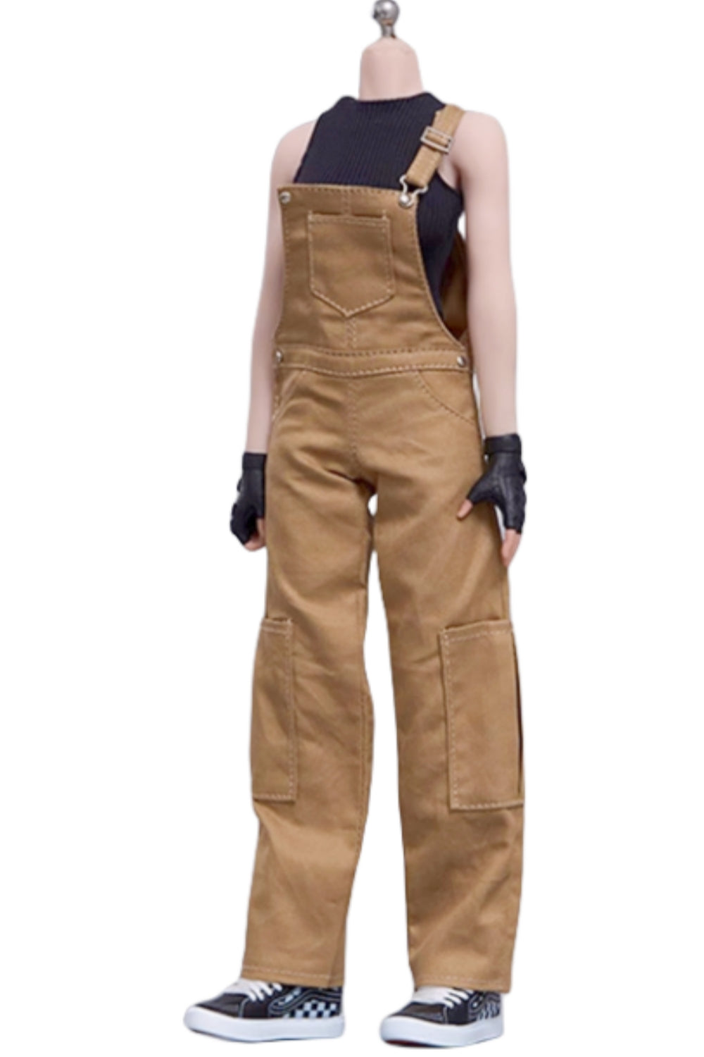 Cdtoys Female Figure Doll Clothes: khaki Suspender Pants For Female 12-inch Action Figure