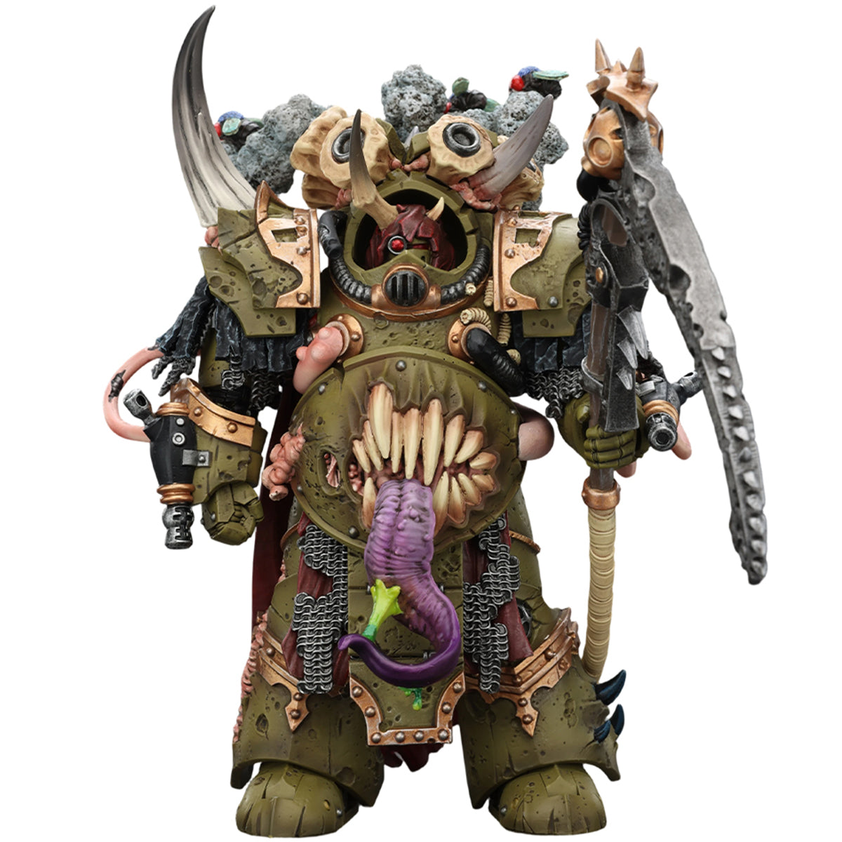 (Only Shipped to the US) JOYTOY Death Guard Deathshroud Terminator Champion with Manreaper and Plaguespurter Gauntlets JT02571 1/18 Scale Warhammer Action Figure