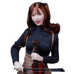 Escultura de cabeza femenina asiática con ojos móviles (versión D) para figuras de acción
