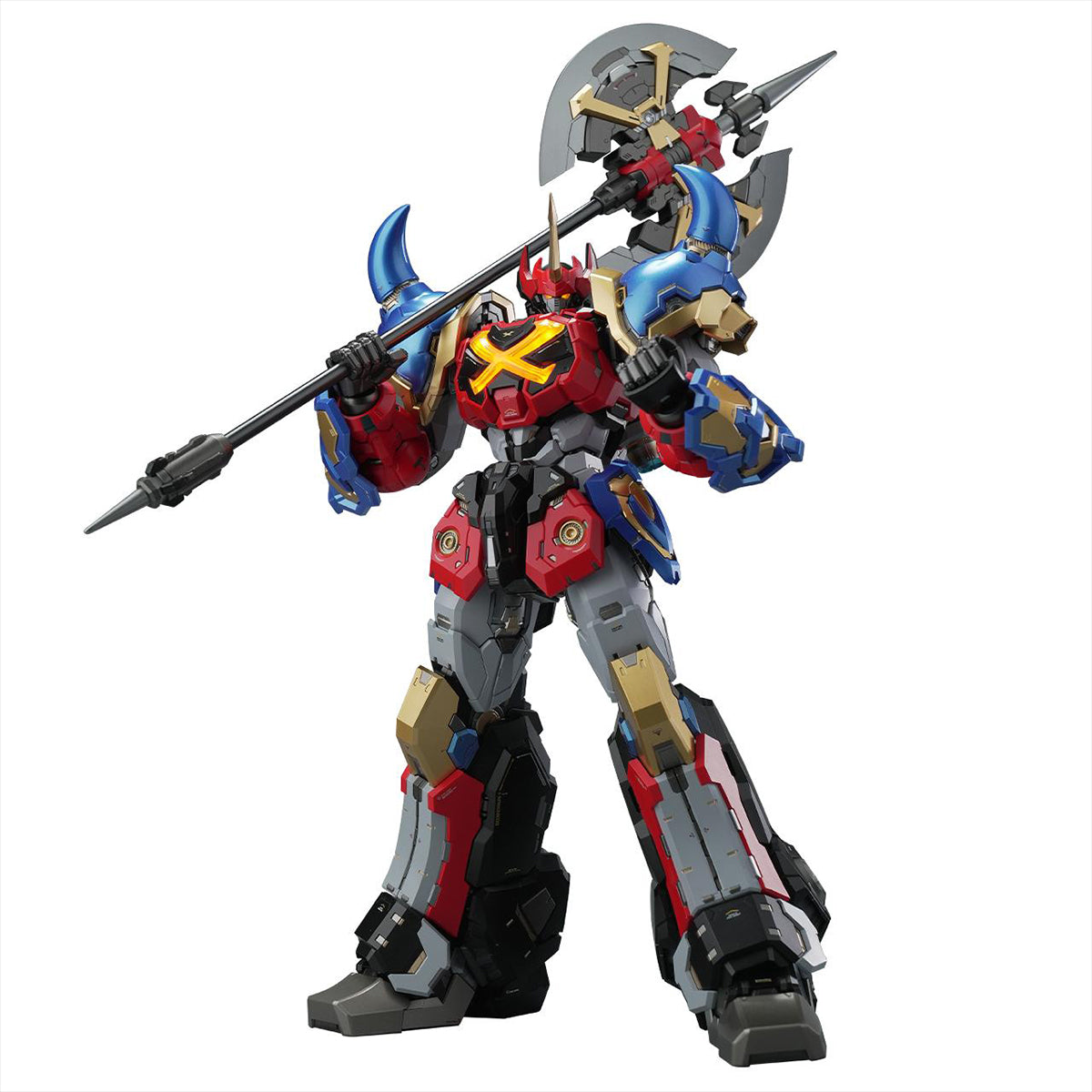 MOSHOWTOYS Sengoku Majin Goshogun con luces, figura de acción transformable de fundición a presión