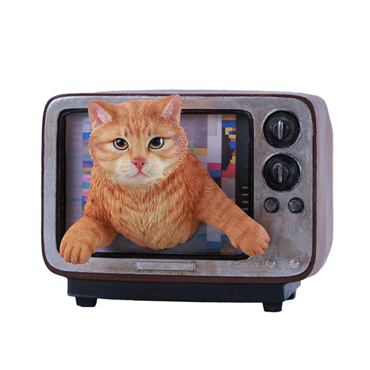 JXK Channel Cat Static Expertly Hand-Painted Lifelike Animal Figurine