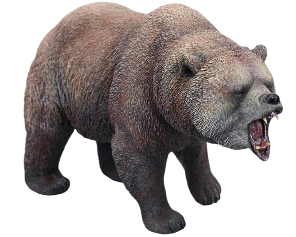 JXK Collectible Bear Figure: Brown Bear 2.0, Expertly Hand-Painted, Lifelike, Safe Resin Miniature Animal Figurine