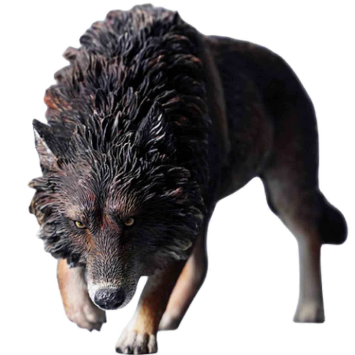 JXK Collectible Wolf Figure: North American Gray Wolf, Expertly Hand-Painted, Lifelike, Safe Resin, 1:6 Scale Miniature Animal Figurine