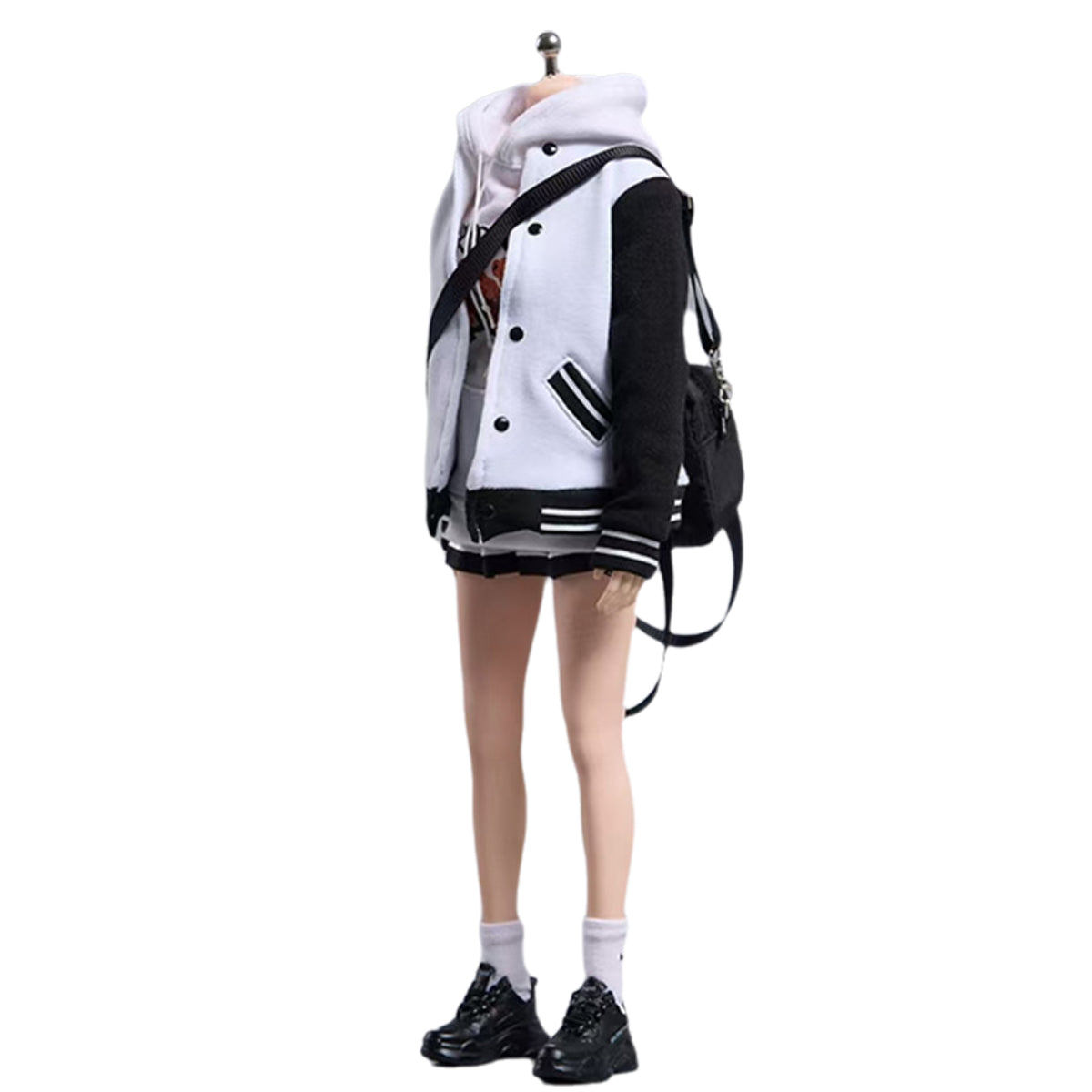 Cdtoys, Conjunto de sudadera con capucha y falda plisada con chaqueta de béisbol, ropa para muñecas
