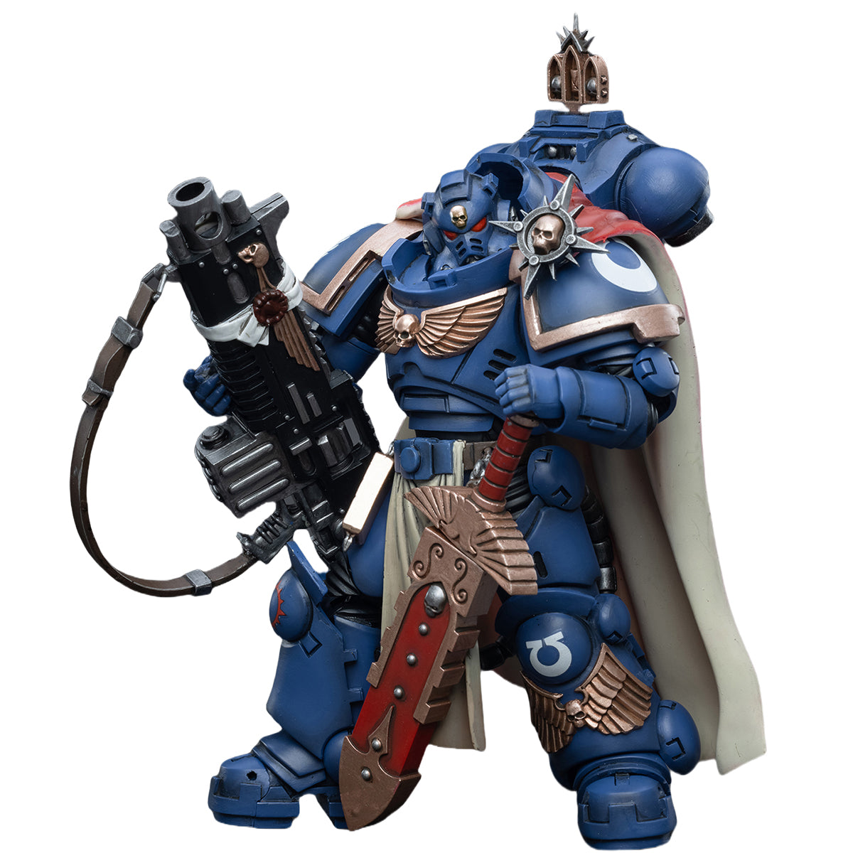 JOYTOY Warhammer 40,000 Ultramarines Captain with Master-crafted Heavy Bolt rifle JT3556 1/18 Scale Action Figure