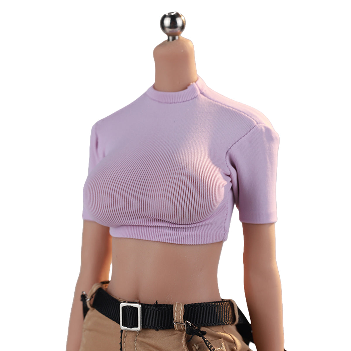 JIAOUDOLL Streetwear Female Cargo Pants + Belt & Short Sleeve T-Shirt Doll Clothes Accessory Fit 1/6 Scale 12-inches Action Figure
