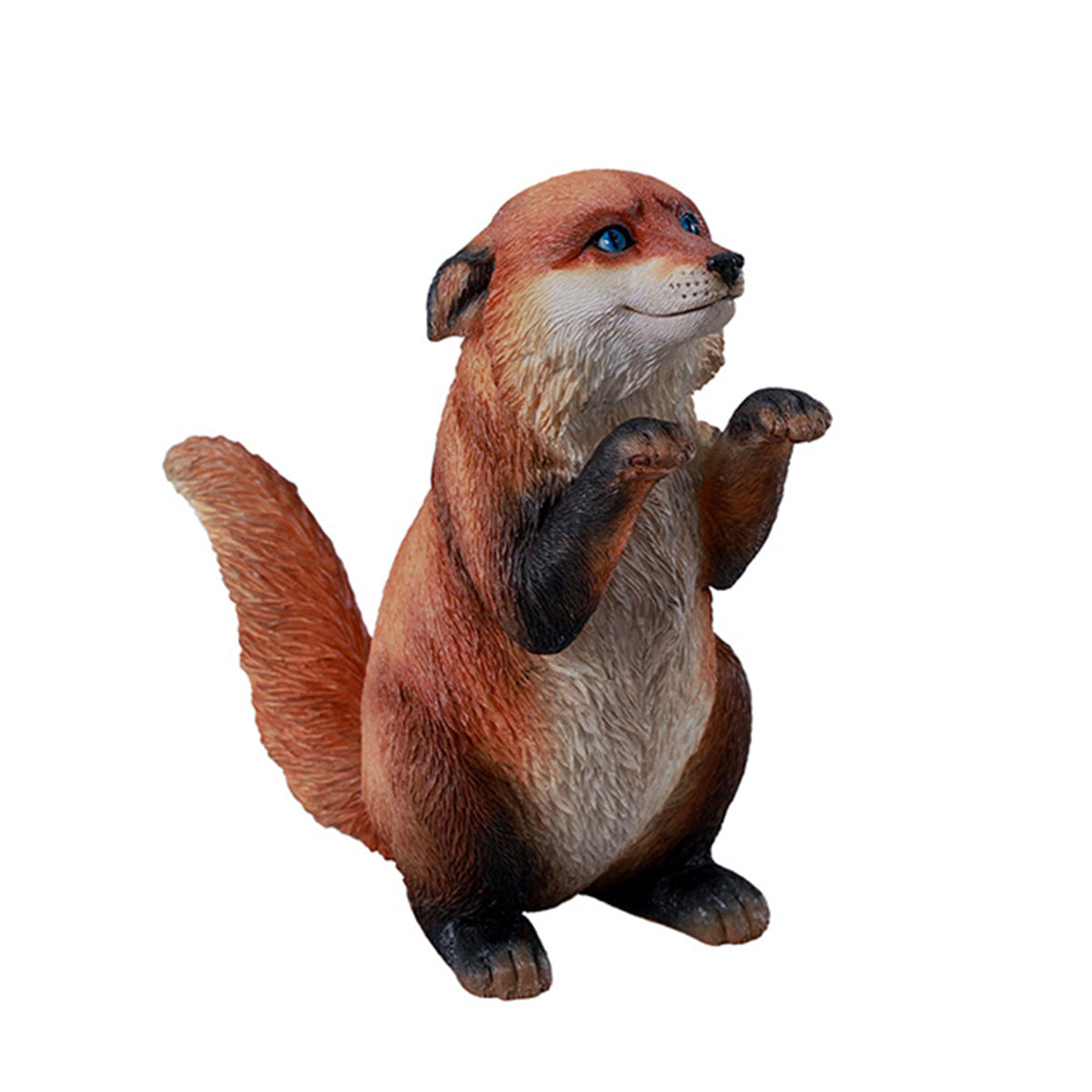 JXK Fluffy Fox Static Expertly Hand-Painted Lifelike Animal Figurine