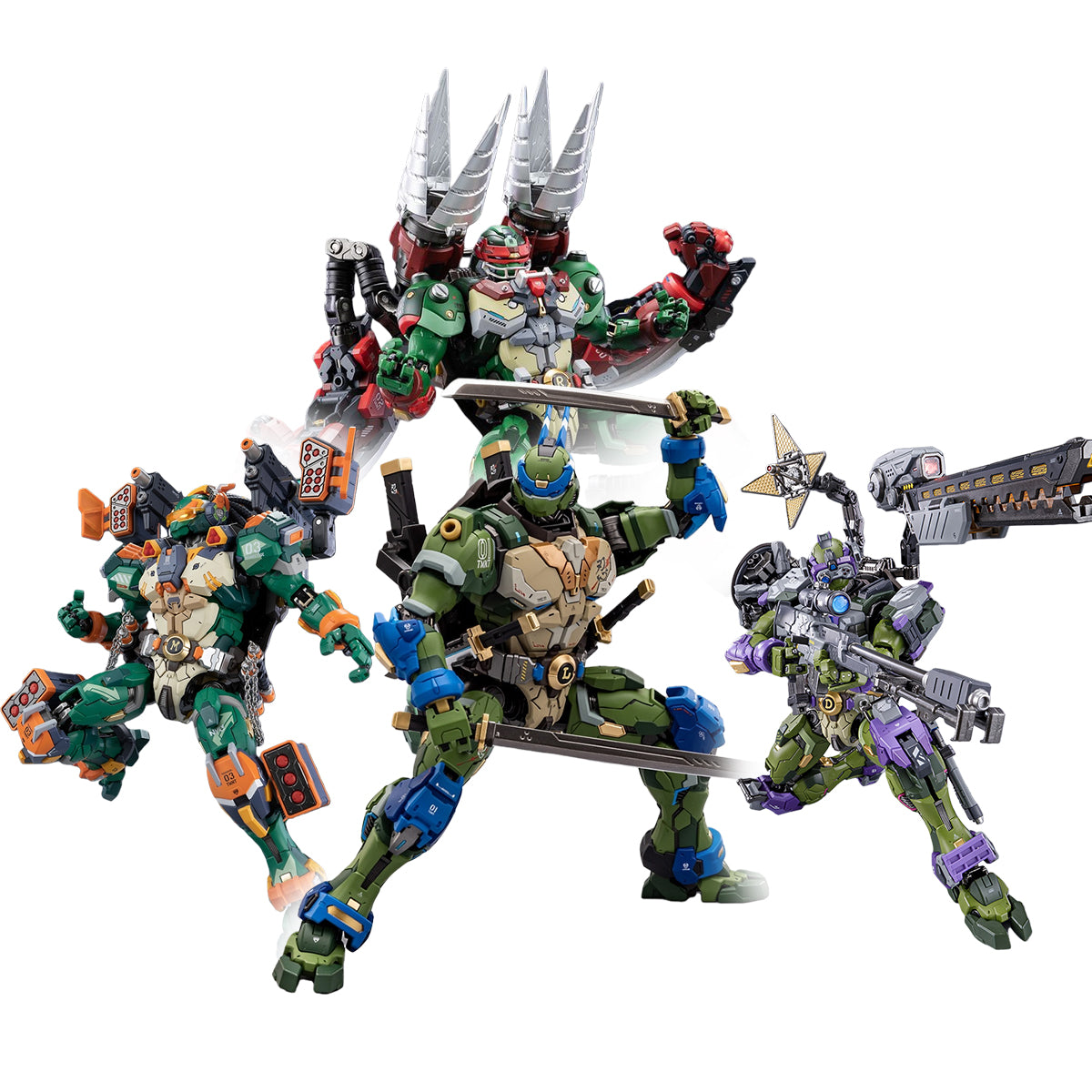 HEATBOYS Mecha Alloy Armor TMNT Leonardo HB0012 Raphael HB0013 Michelangelo HB0014 Donatello HB0015 4-Turtle Set Action Figure