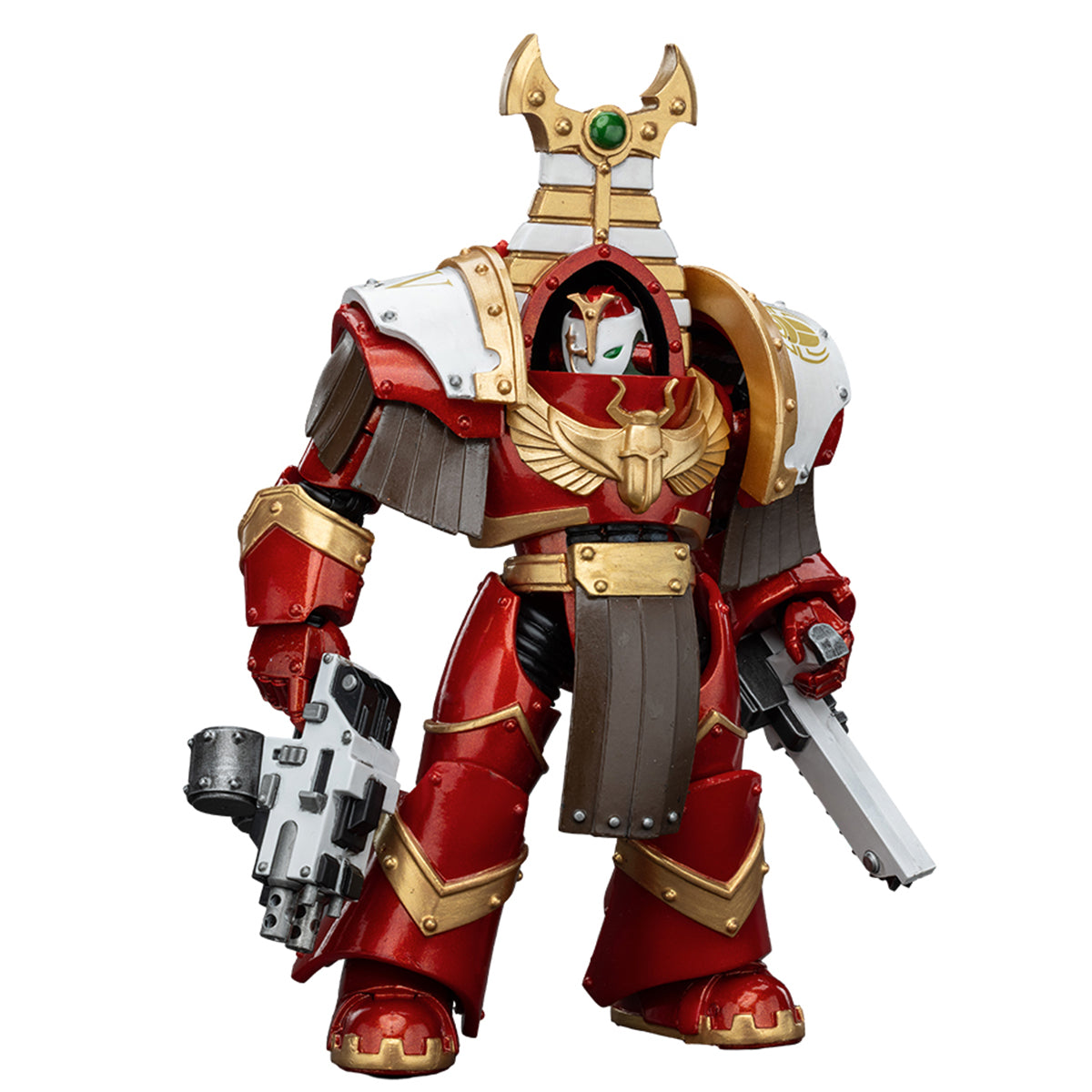 JOYTOY Warhammer La Herejía de Horus, Figura de acción Sekhmet Terminator Cabal: Sekhmet con bólter combinado y puño sierra