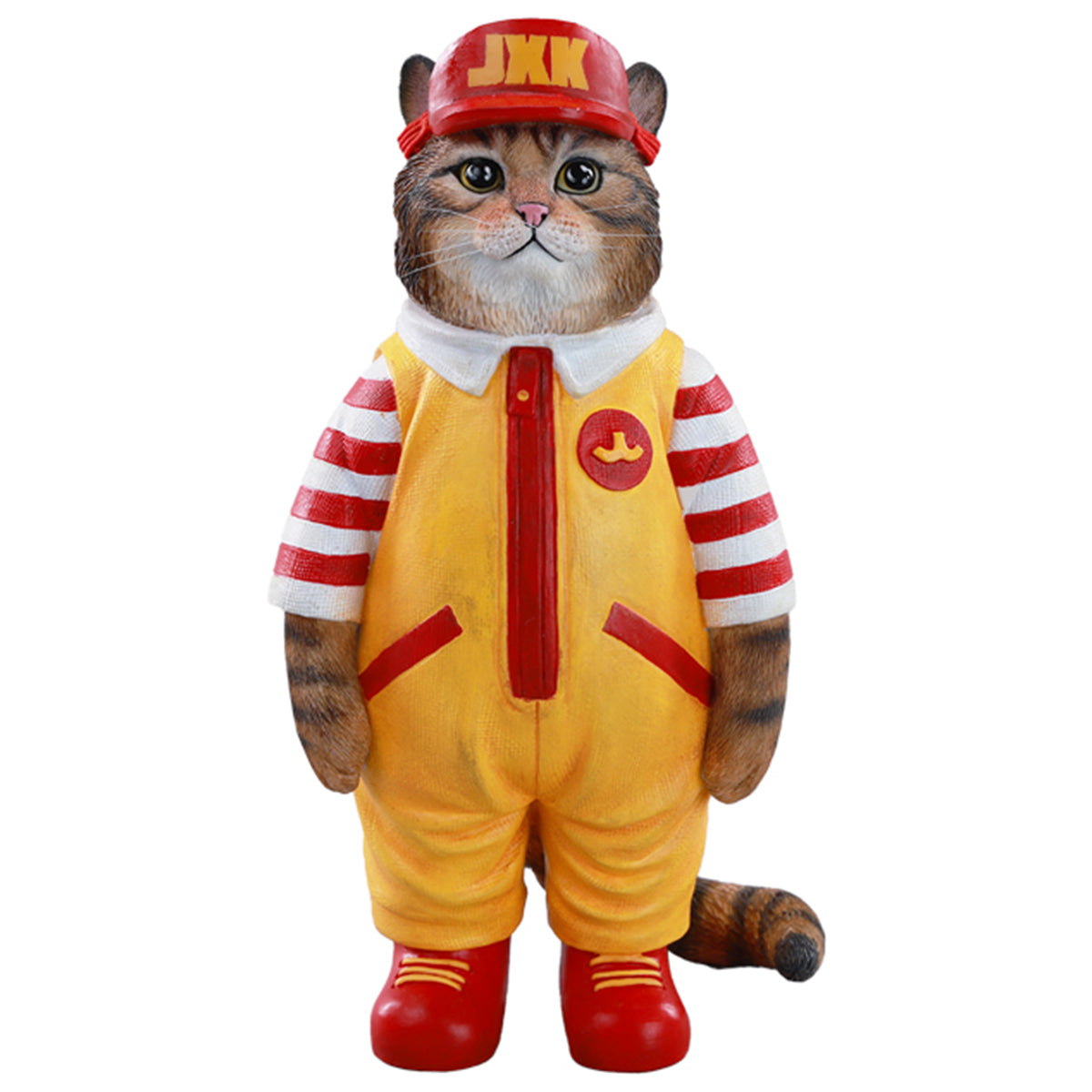 JXK Clown Cat Static Expertly Hand-Painted Lifelike Animal Figurine