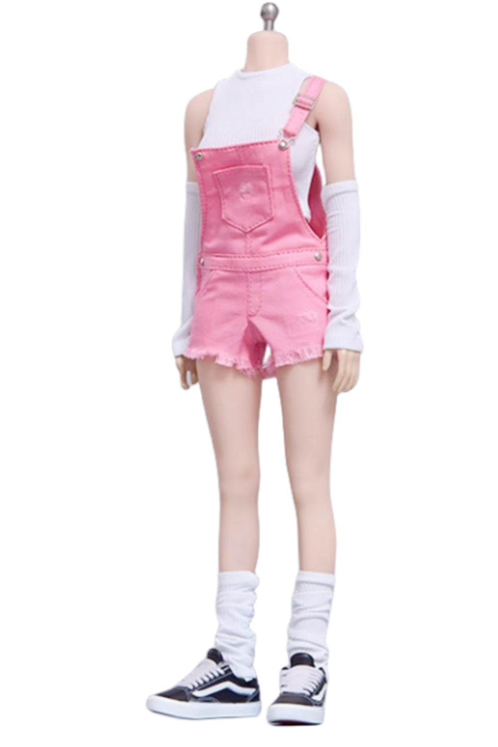 Cdtoys Female Figure Doll Clothes: Pink Suspender Shorts For Female 12-inch Action Figure