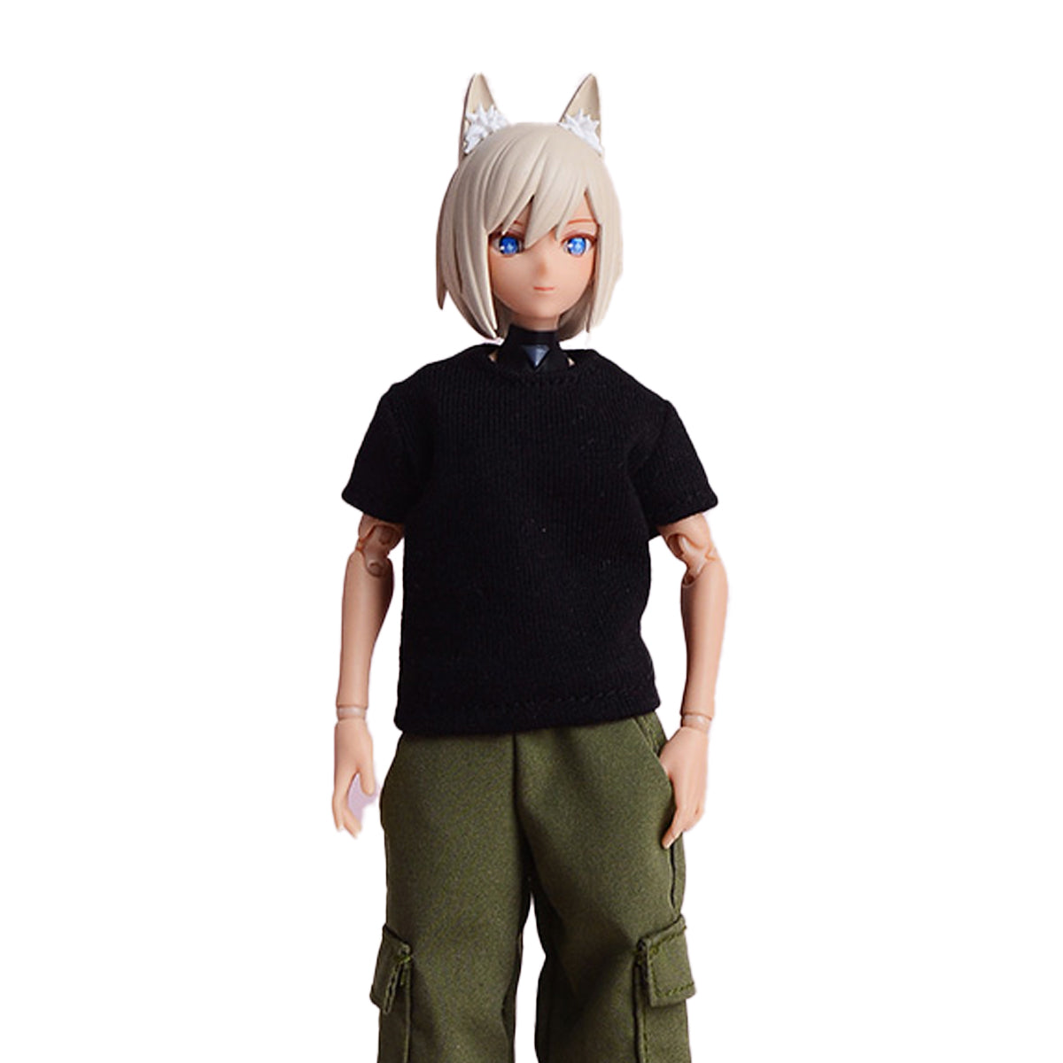 ATStory Figure Doll Clothes: Black Mecha Girl Long Short-Sleeve T-Shirt For 6-inch Action Figure
