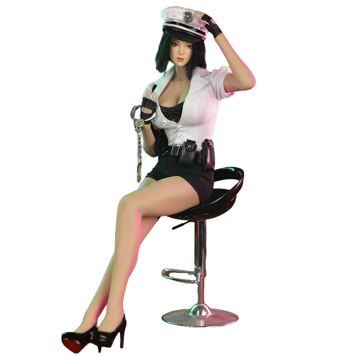 JIAOU DOLL JIAOUDOLL Traje de uniforme de policía femenina de 12 pulgadas estilo occidental color blanco
