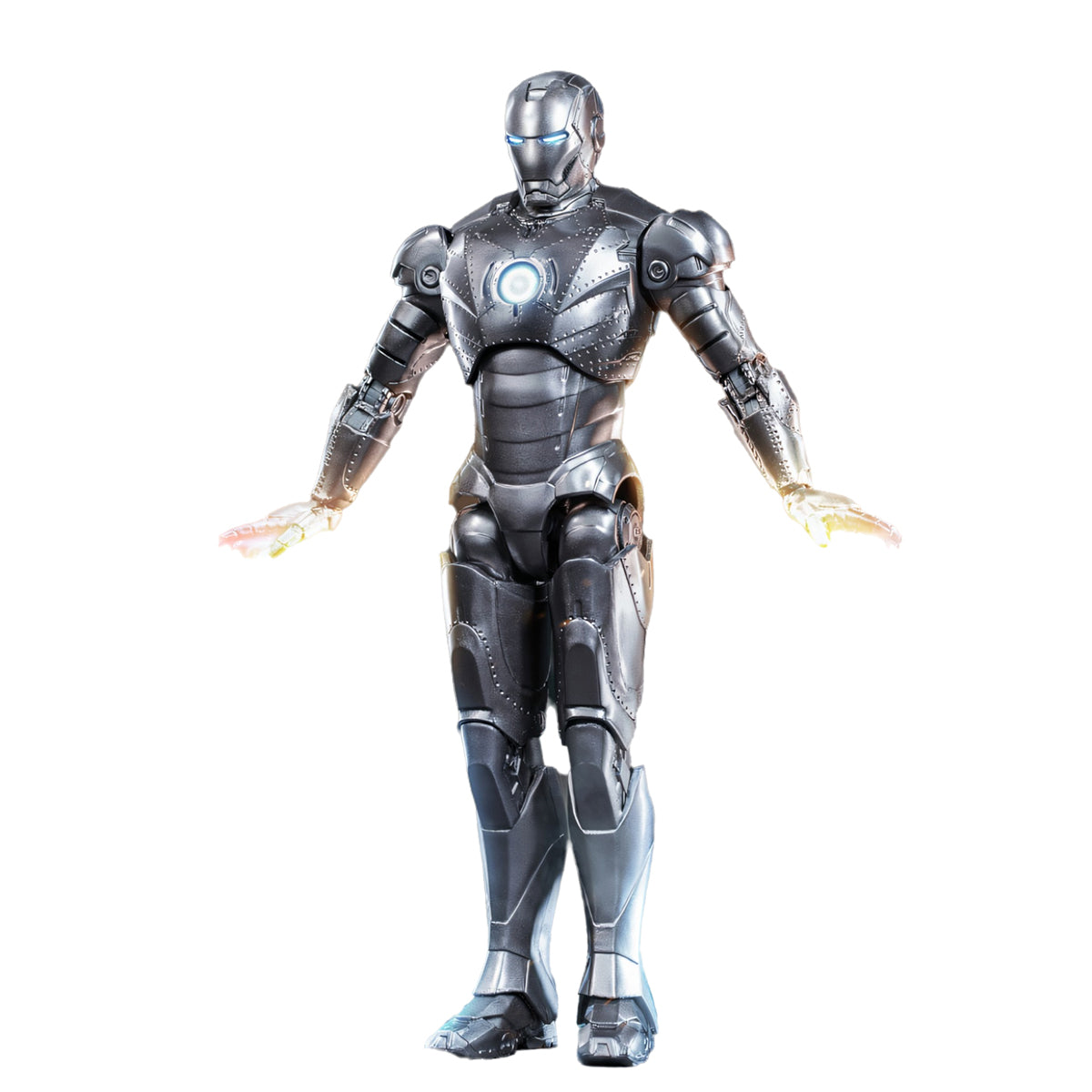 ZD Toys Anniversary Series Collectible Action Figure Full Set: Iron Man MK2, Illuminated Edition, Height 18cm Miniature