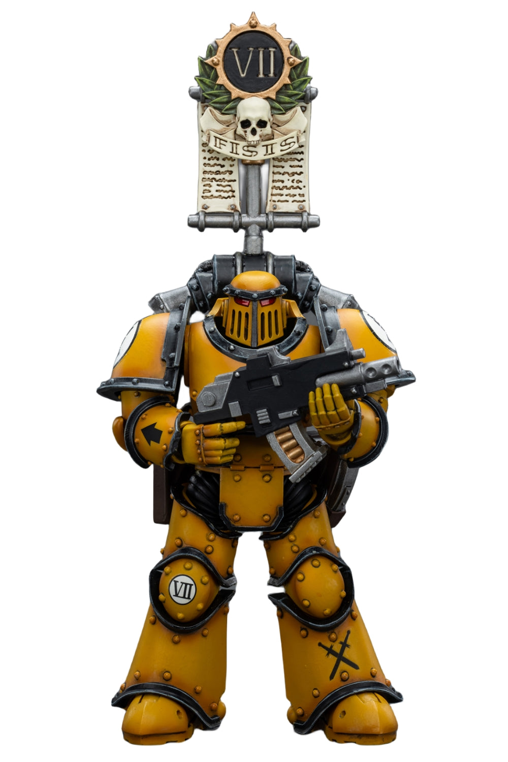 HiPlay JoyToy 40K Collectible Figure: Imperial Fists Legion MkIII Tactical Squad Legionary with Legion Vexilla 1:18 Scale Action Figures JT9053