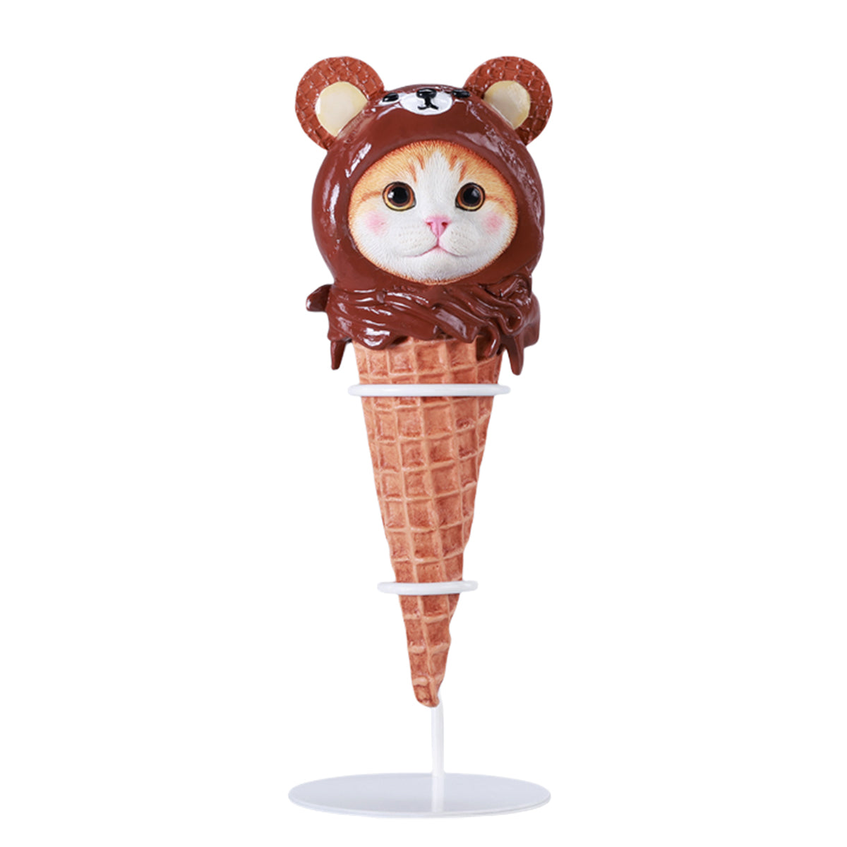JXK Kitty Cone Cat Figurine 2.0 Static Expertly Hand-Painted Lifelike Animal Figurine