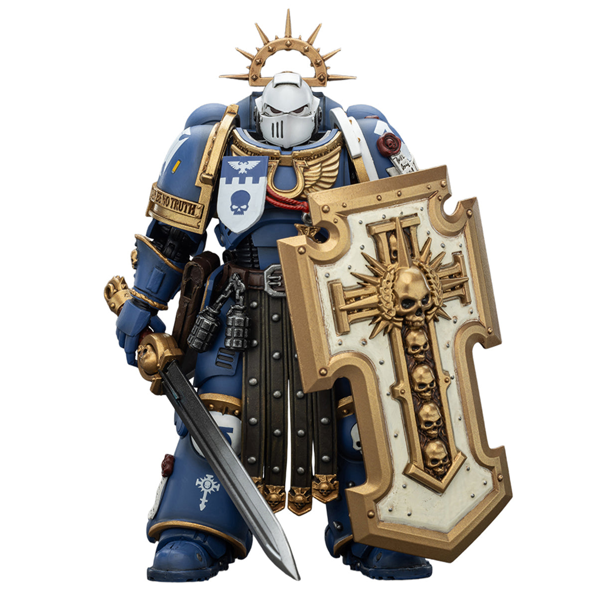 JOYTOY Warhammer Ultramarines Torvald with Power Sword Levantus with Power Sword Metaurus with Power Axe Titus with Laurels of Victory 1/18 Scale Action Figure
