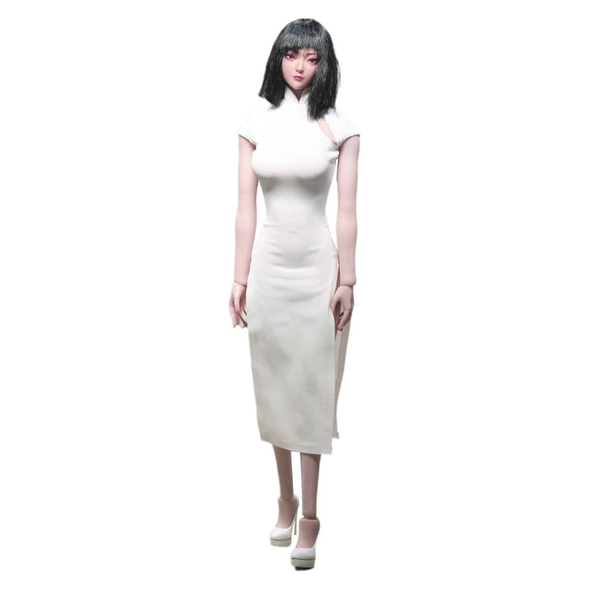JLAOU DOLL Figure Doll Clothes: White Cheongsam Dress For Action Figure