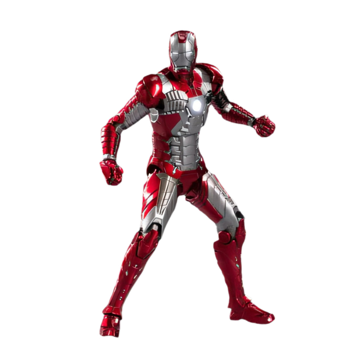 Figura de acción coleccionable de la serie aniversario de ZD Toys: Iron Man MK5, edición iluminada, altura 18 cm (miniatura)