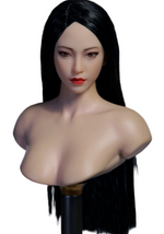 YMTOYS Asian Female Head Sculpt Huali (YMT102D) Realistic Beauty Headplay with Rooted Hair 1/6 Scale fit Action Figure
